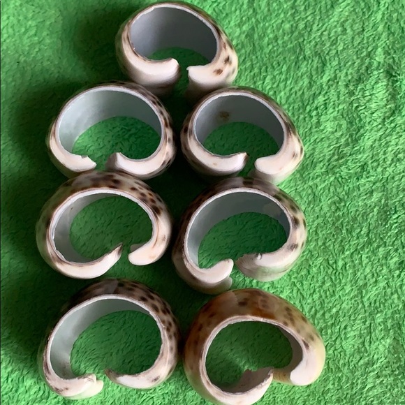 Vintage Seashell set of 7 napkin rings - Picture 13 of 16